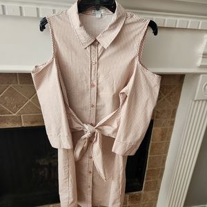 New York & Company Stripped Shirt Dress
